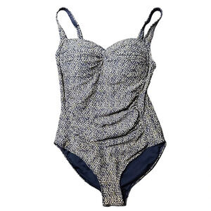 Niptuck Swim Ruched Gold/Navy Swimsuit